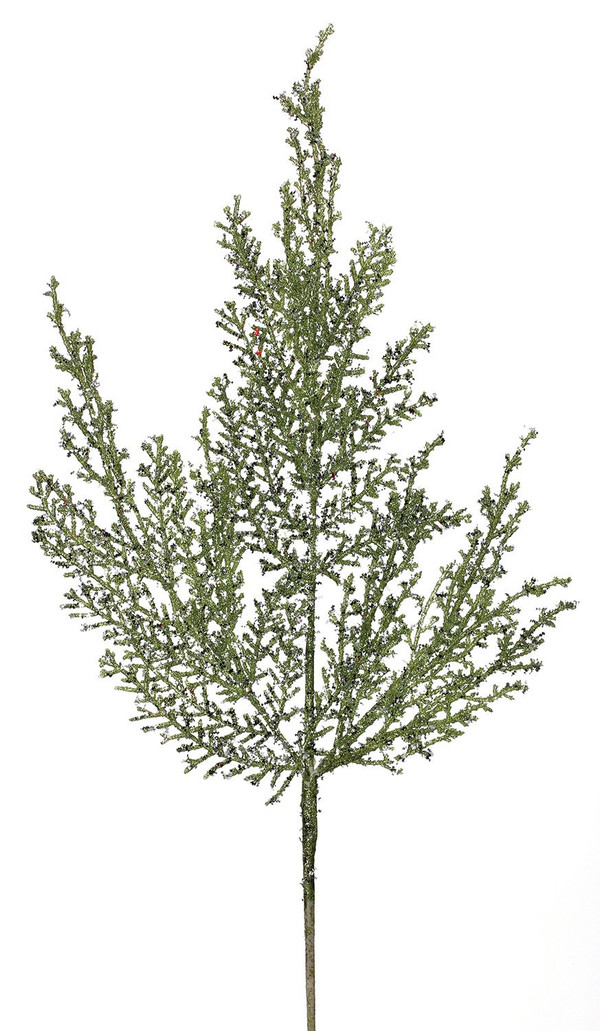 Glittered Green Cedar Spray, 19 inches
