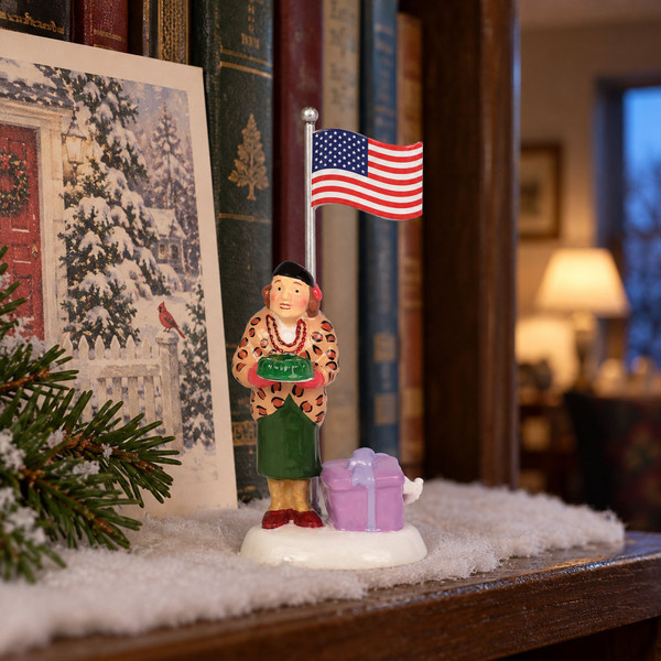 Department 56 Snow Village Play Ball! Figurine – collectible Christmas village piece displayed in a cosy home