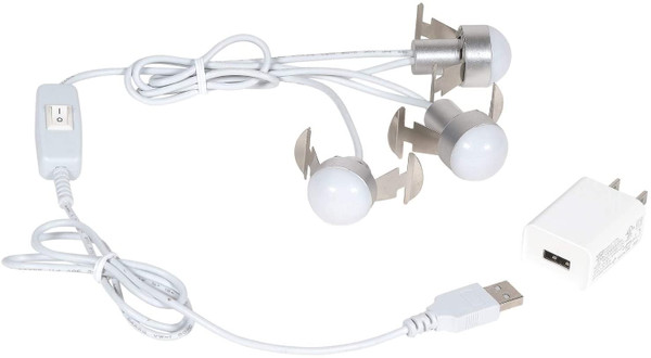 Department 56 Village Collection USB LED 3 Light Accessory Set, 72 Inch, White 