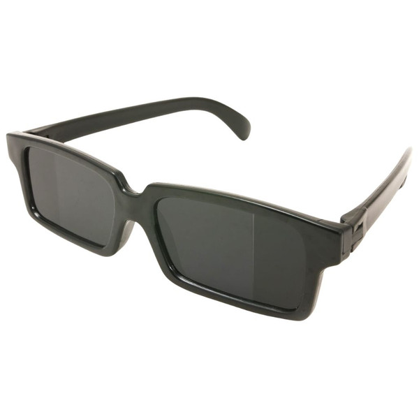 Black Secret Agent Spy Specs with mirrored rectangular lenses.
Novelty plastic spy glasses designed to help wearers see behind them.
Lightweight black costume spy glasses for imaginative play and dress-up.
