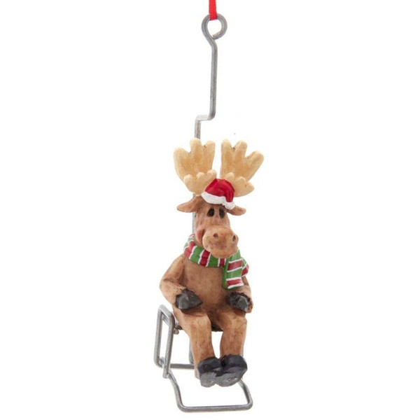 Moose On Chair Lift Ornament