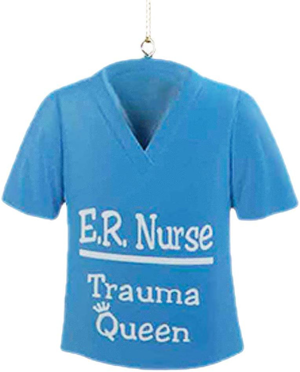 "E.R. Nurse Trama Queen" Medical Scrub Ornament
