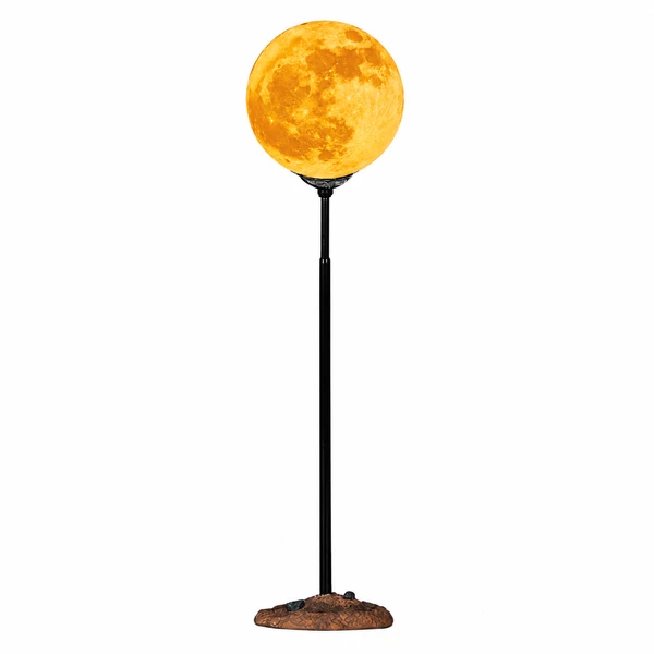 Illuminated crescent moon accessory for a Lemax Spooky Town Halloween village.
Battery-operated LED moon backdrop for haunted village displays.
Plastic Halloween village moon decoration measuring approximately 10.6 inches tall.

44136