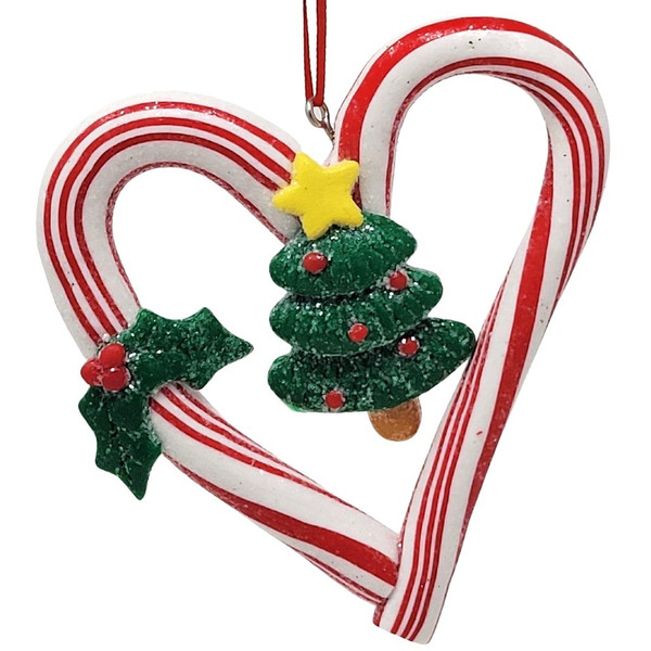 Candy Cane Heart Tree Ornament