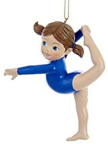 Blue Gymnast Girl Ornament

