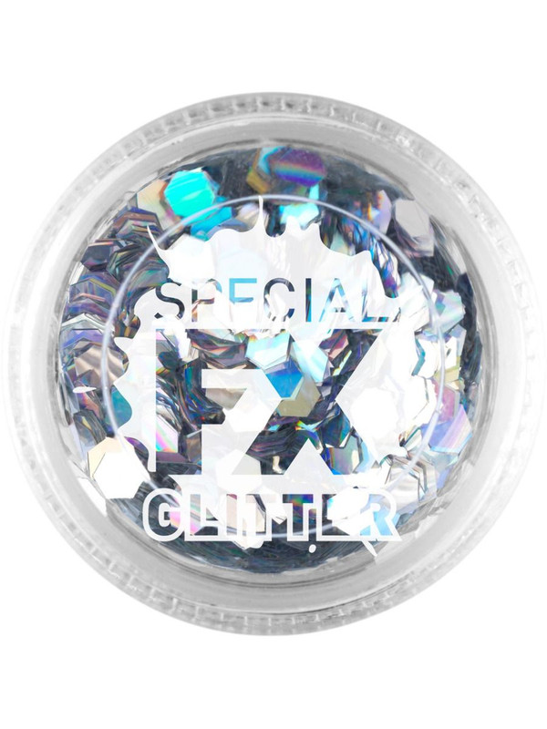 Make-Up FX, Silver, Confetti Glitter, 2g, Loose
