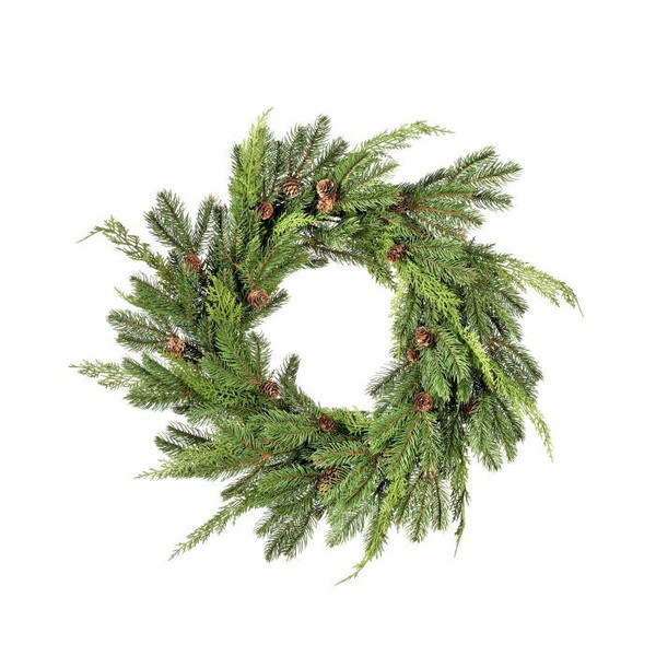24" Just Cut Woodland Pines Wreath
