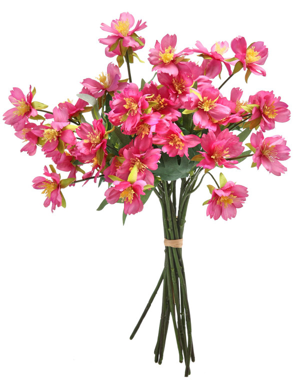 Artificial Pink Cosmos Flower Bundle 14"
