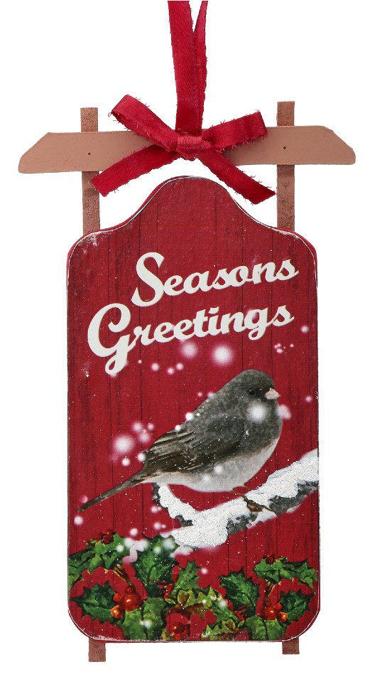 Seasons Greetings Sled Ornament
