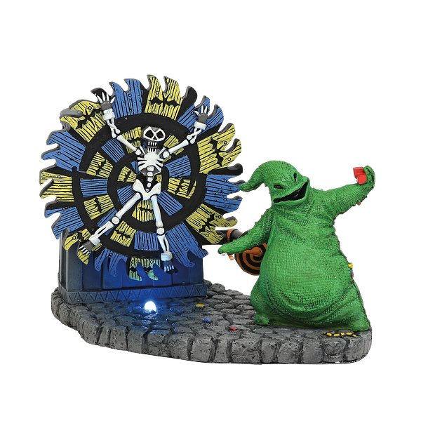 Department 56 - Disney The Nightmare Before Christmas Village Accessories Oogie Boogie Gives a Spin Lit Animated Figurine