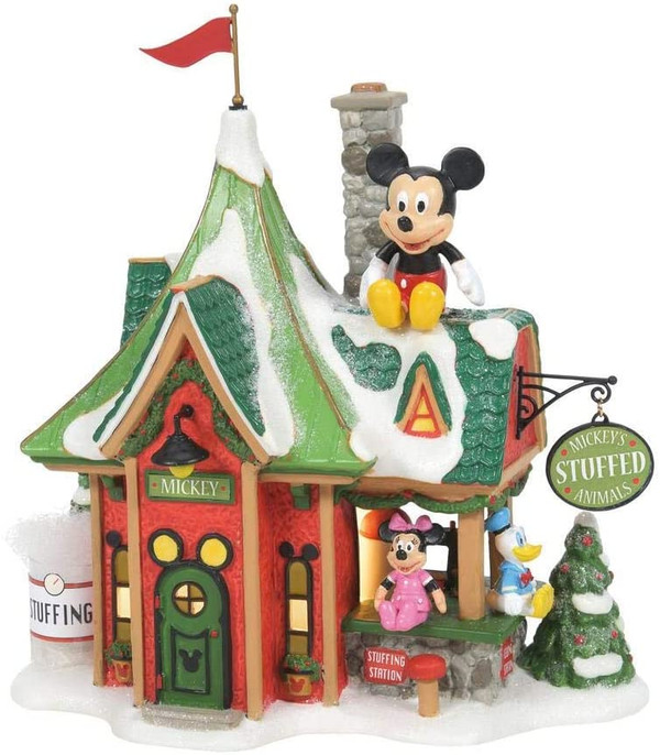Department 56 - North Pole Series Mickey's Stuffed Animals Lighted Buildings
