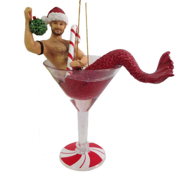 December Diamonds - Mistletoe Santa Merman Ornament