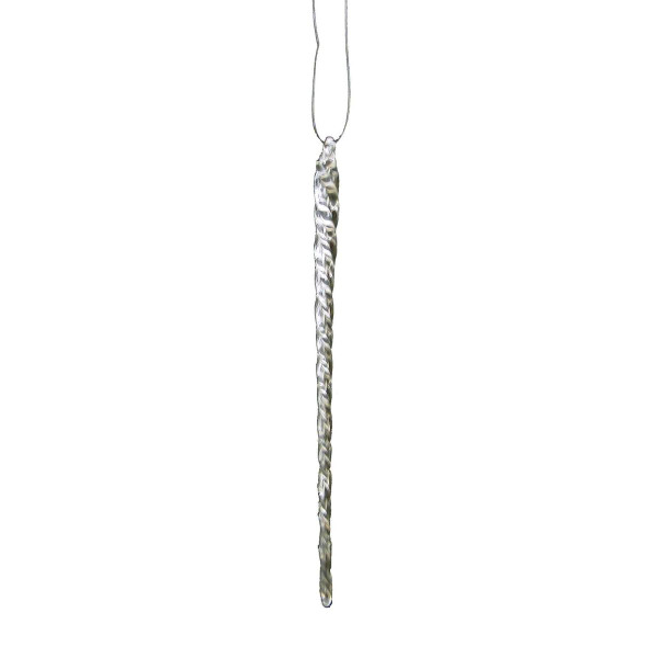5.5in Twisted Glass Icicle Ornaments, 12-Piece Box Set
