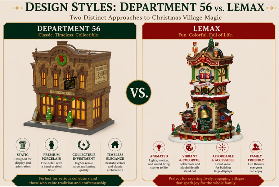 Department 56 and Lemax collections and themes