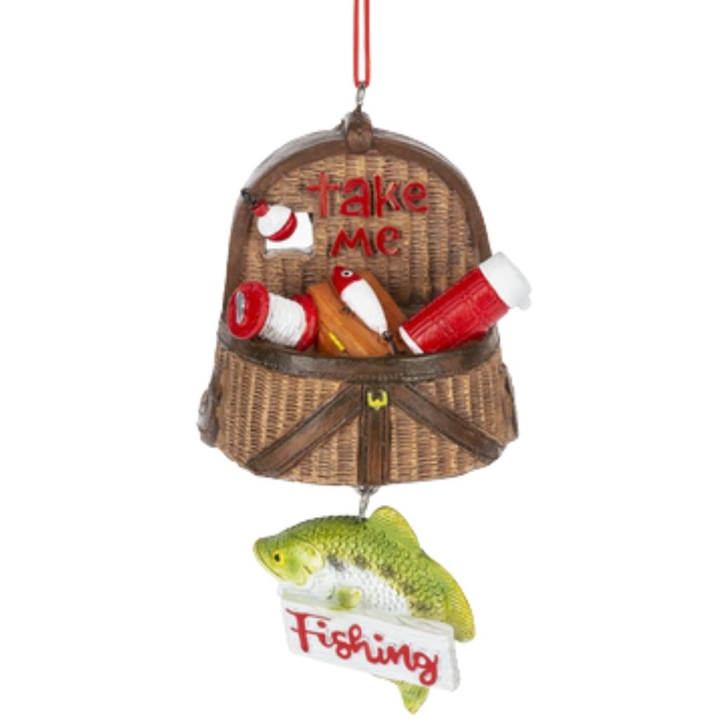 Fishing Creel Ornament - Take Me Fishing