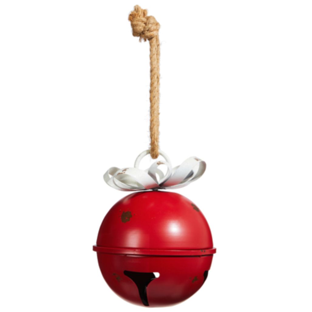 3.75" Red Distressed Jingle Bell Ornament