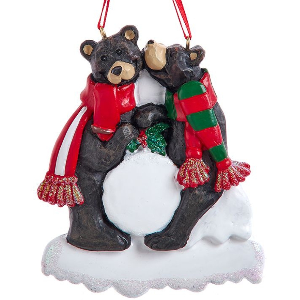 Black Bear Christmas Ornament - Personalized Family Ornament