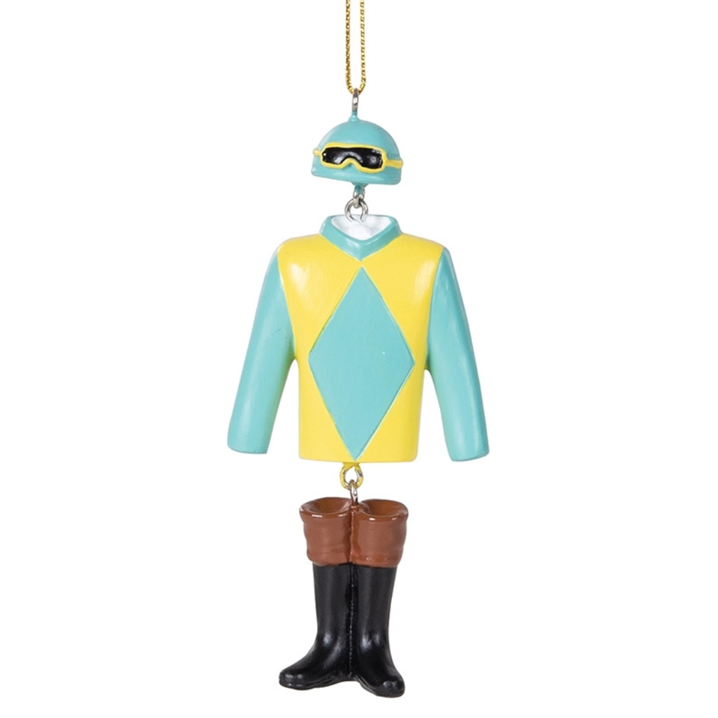 Yellow And Blue Jockey Silks Hanging Ornament