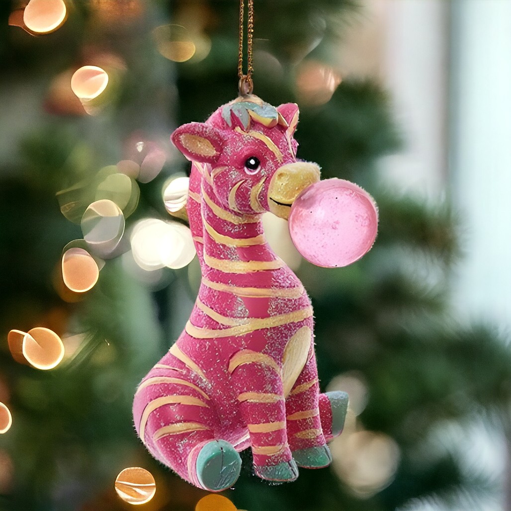 アスティエ　ガラスオーナメント  ピンクのブタ          新品未使用‼️ Pink Zebra Bubblegum Ornament