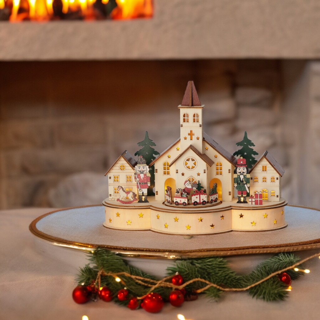 Set MOC Winter Village Church – 2208 Pièces, Architecture église Avec Clocher