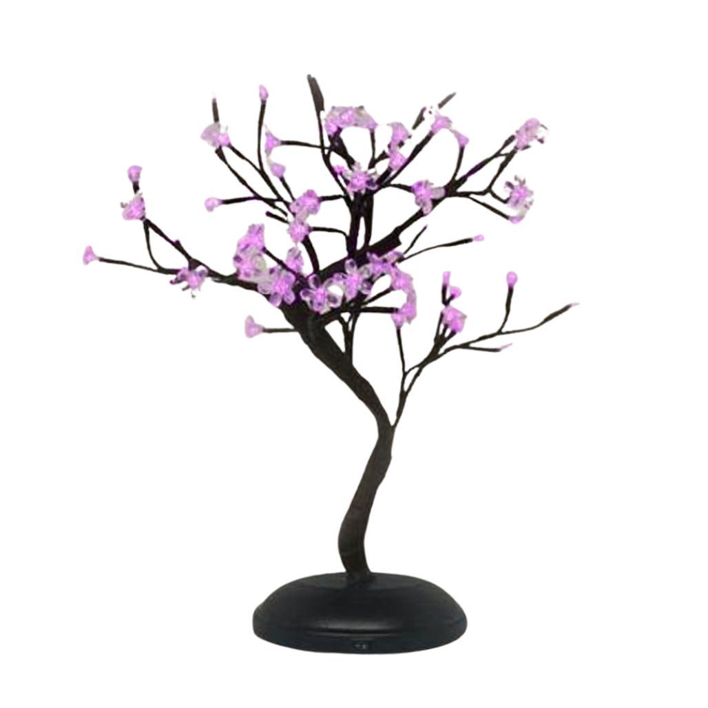 Indoor / Outdoor Table Top Bonsai Tree - Pink LED Lights - The