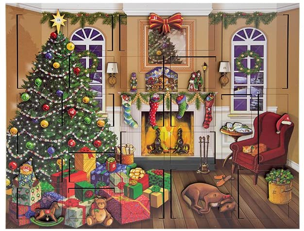 Byers' Choice Solid Wooden Fireside Advent Calendar