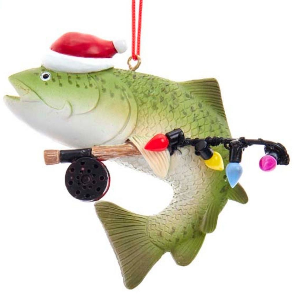 Fish With Fishing Pole Ornament