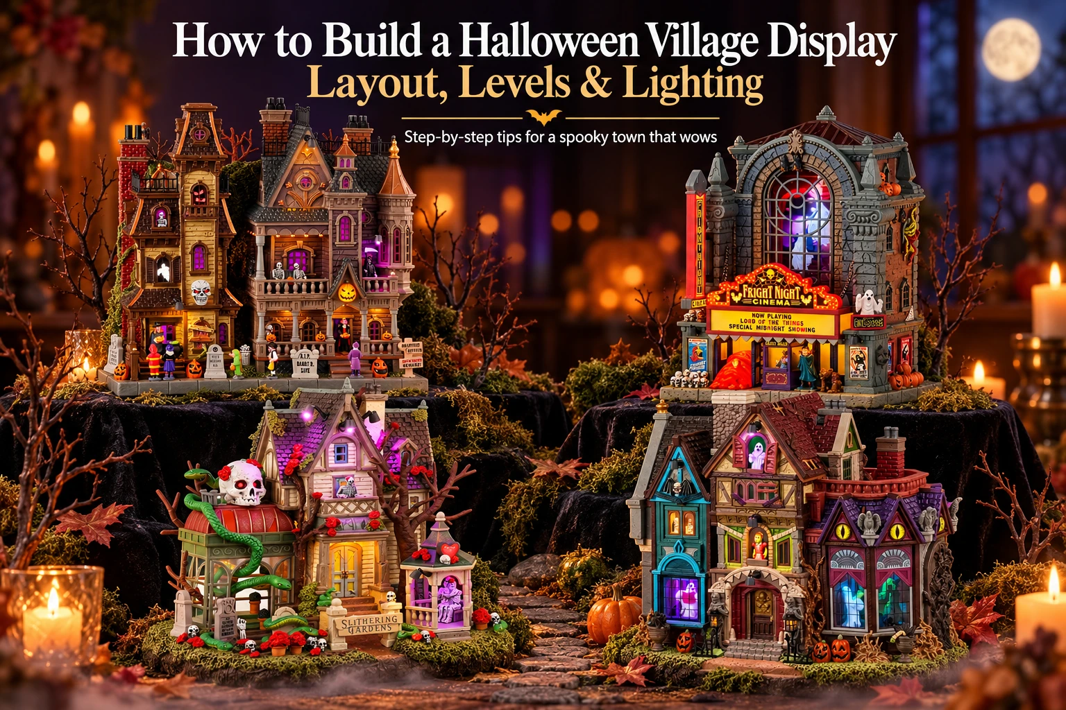 How to Build a Halloween Village Display: Layout, Levels and Lighting