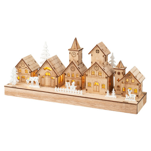 LED Wood Village Center Scene