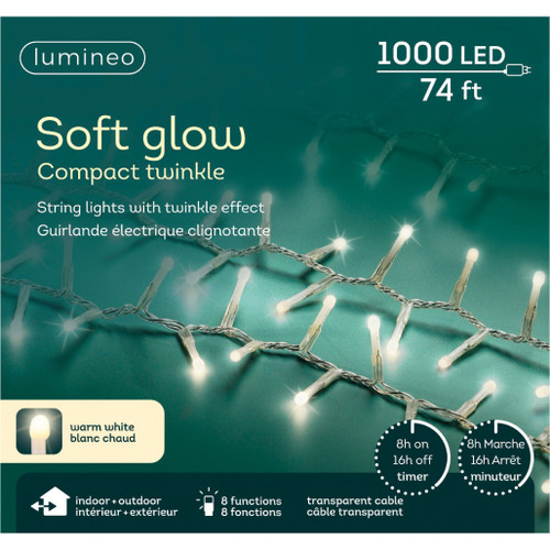 Lumineo 500 LED Warm White Compact Lights Green Wire | The