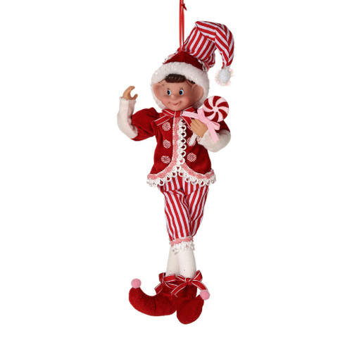 エルフモール Large Fabric Pink Sweets Pixie Elf Ornament