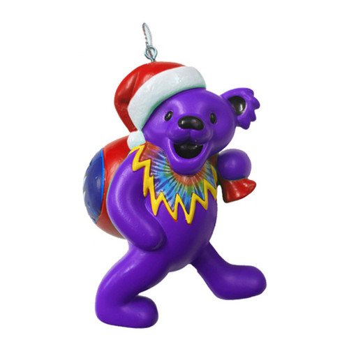 Purple Grateful Dead Bear with Bag Ornament