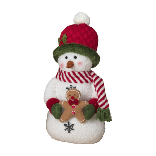 Plush Holiday Snowman with Red Hat and Scarf display picture 2