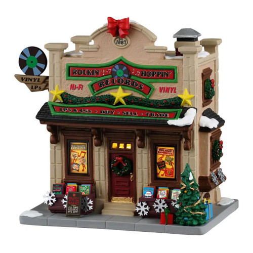Lemax Rockin' Hoppin' Records | Lighted Porcelain Building