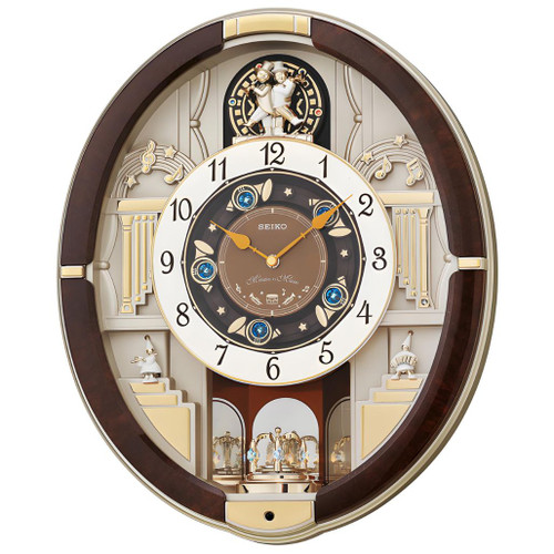 スヌーピー キャッスルクロック 置時計 ホワイト　ゴールド Seiko Golden Trumpets Musical Clock | Wall Clock