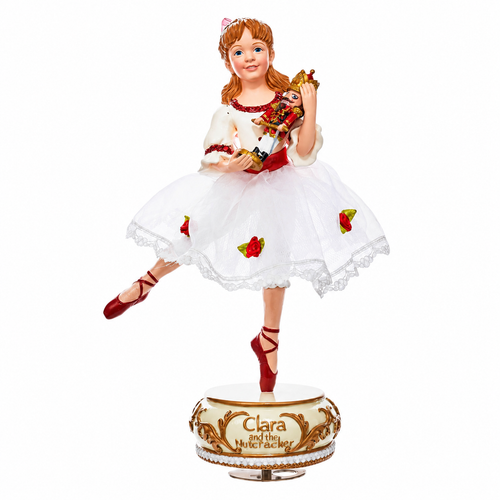 Kurt Adler Musical Clara With Nutcracker Table Piece | 11.5 Inches