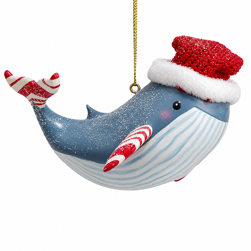 Kurt Adler Candy Cane Whale Ornament | The Christmas Loft