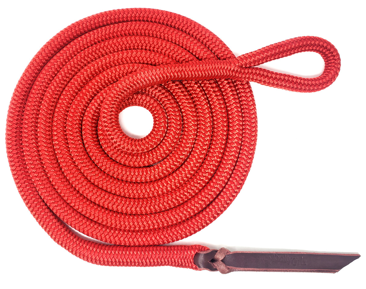 Premium 9' Red Lead Rope w/ Short Popper
