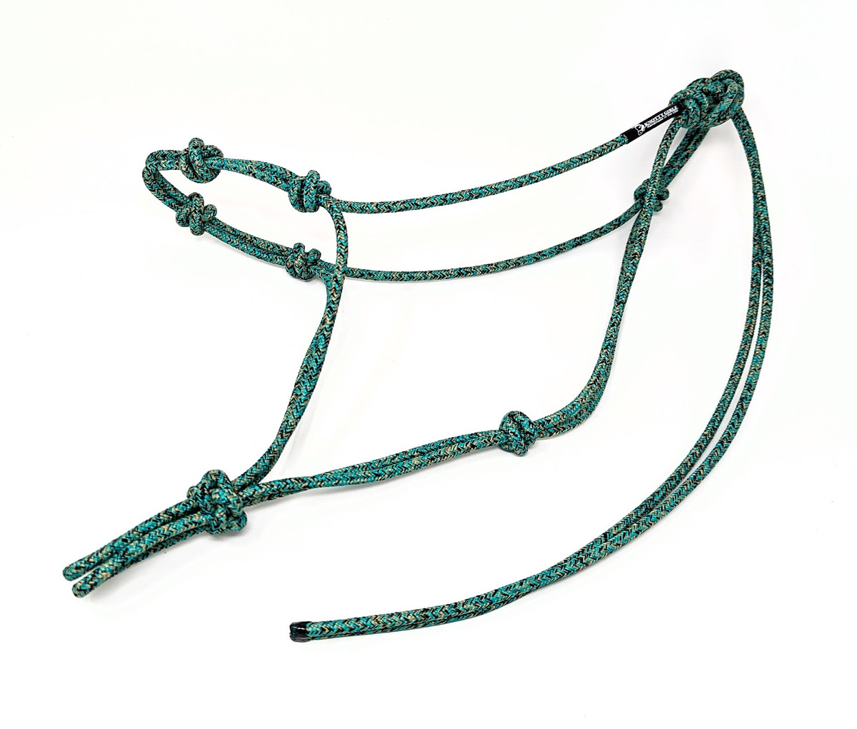 1/4" Stiff 4 Knot Turquoise Camo Standard Halter(See Sizing) 1/4" Stiff 4 Knot Turquoise Camo Standard Halter(See Sizing)