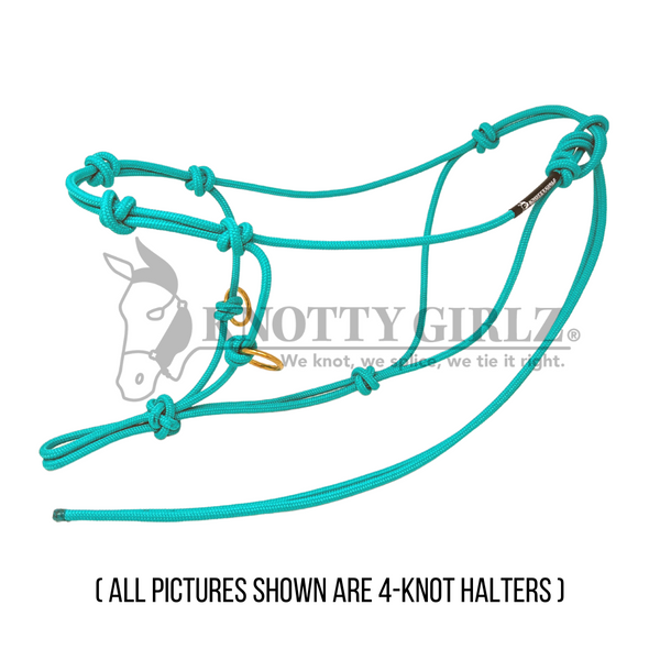 Stiff 4-Knot Side Pull Halter with Rings (8TF)