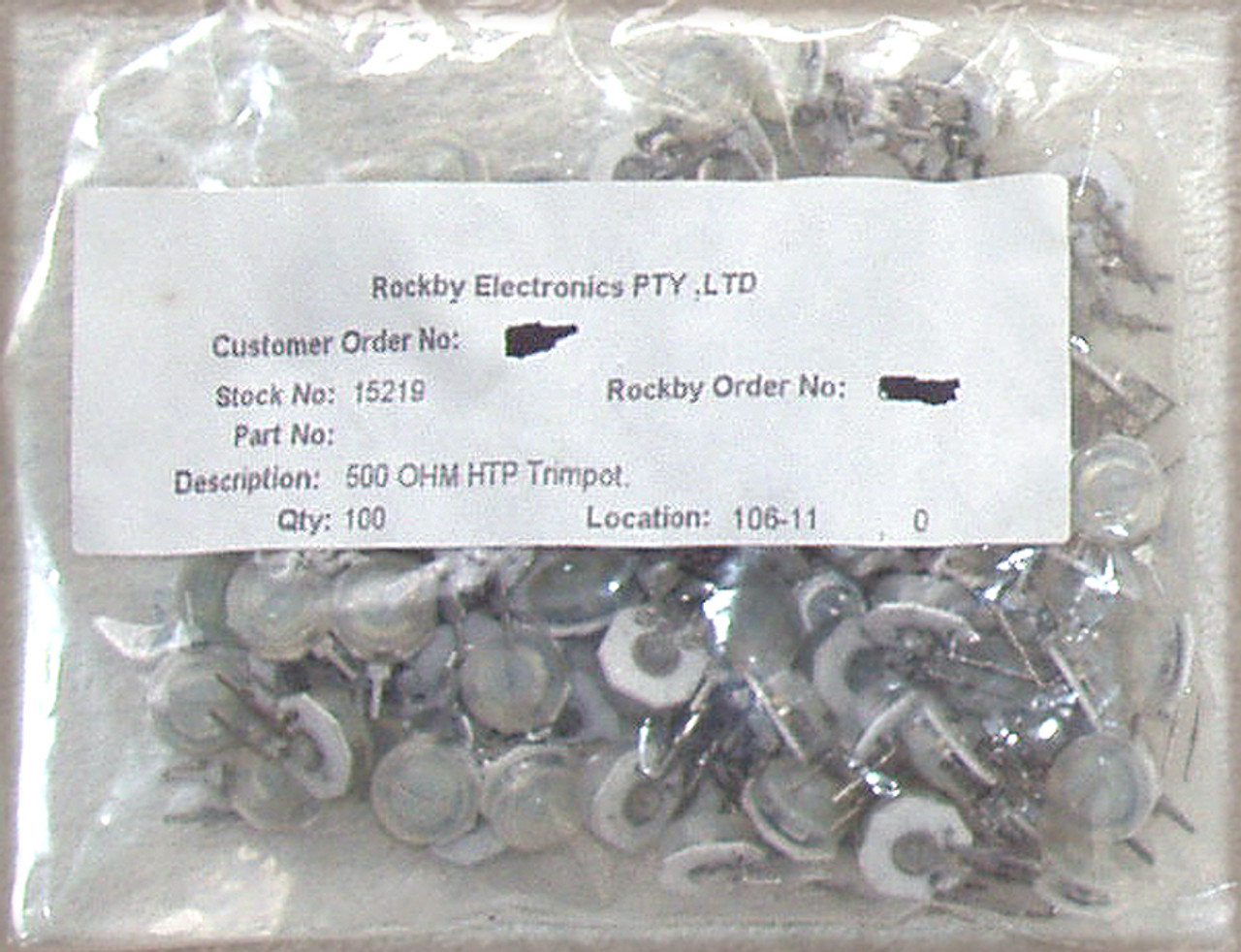 500 Ohm 20% Nylon Single Turn Vertical Mount PCB Trimpot NEW Old Stock