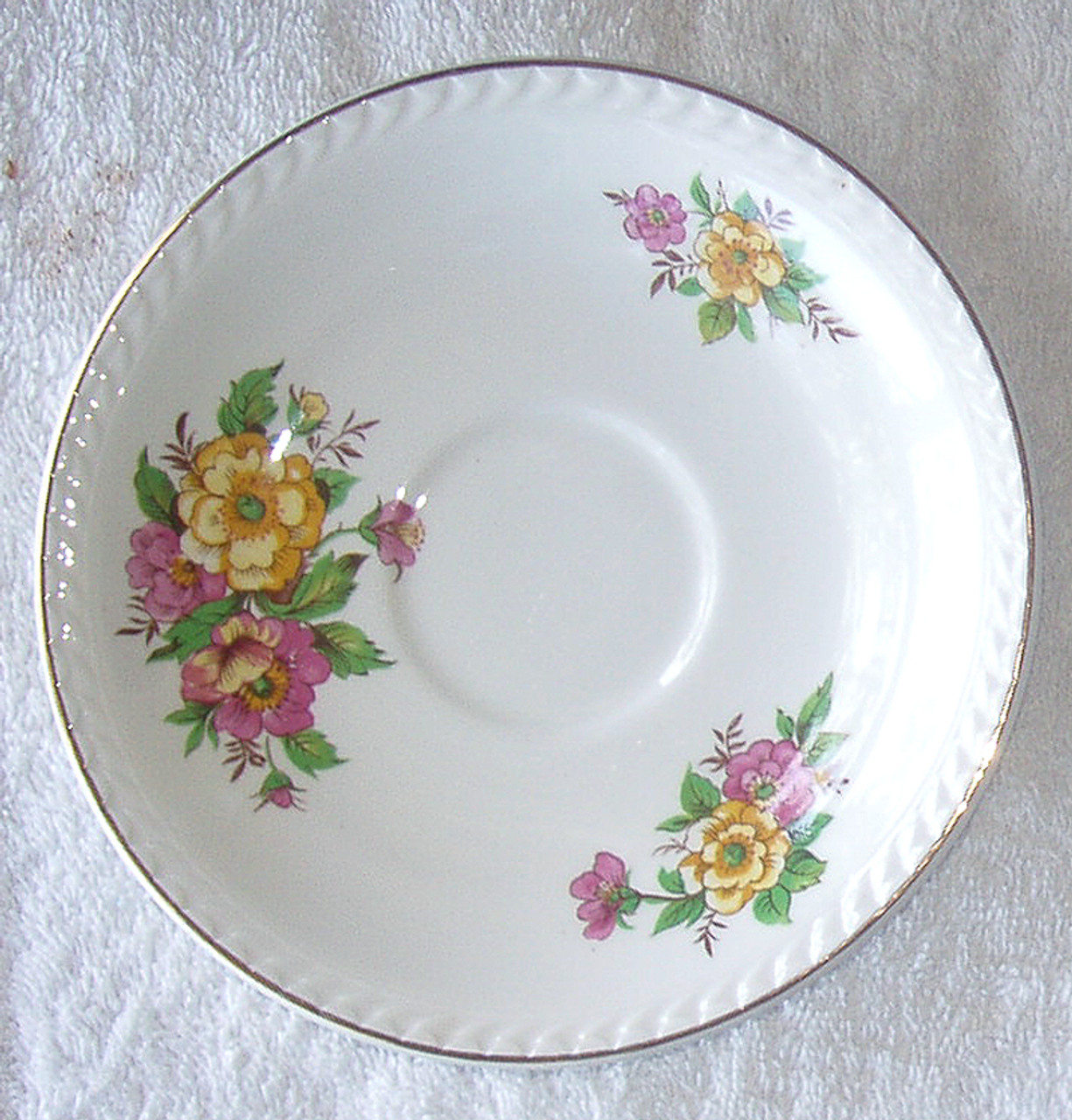 Mid 1950's PORTLAND POTTERY (Staffordshire UK) Floral Saucer