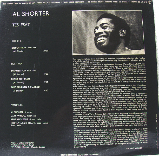 Avant-Garde Jazz - AL SHORTER Tes Esat Vinyl (Original) 1971