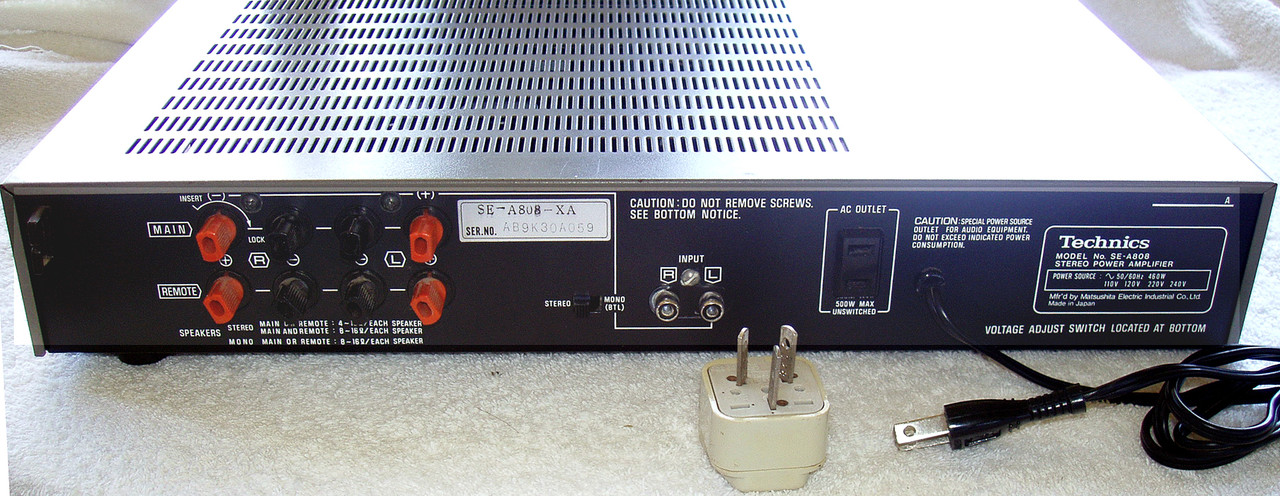 TECHNICS Stereo Power Amplifier Model: SE-A808