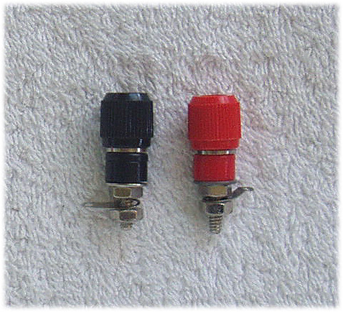 Red & Black Banana Plug Terminal Posts (2) Type 1 NEW Unused