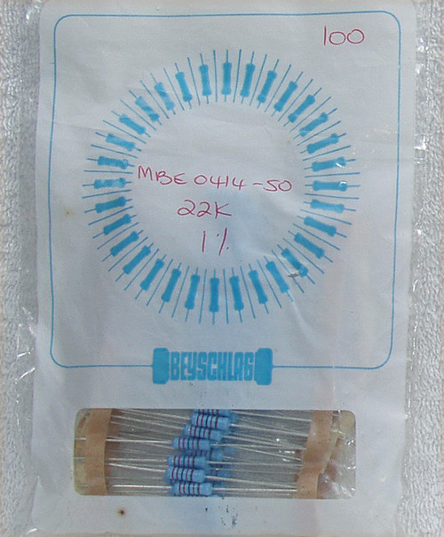 VISHAY BEYSCHLAG 22K Ohm 1W 1%  MBE0414-50 Series Metal Film Resistors (NEW Old Stock)