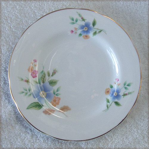 1980's Fine Bone China CROWN TRENT (Staffordshire UK)  Blue Flowers Side Plate ONLY 