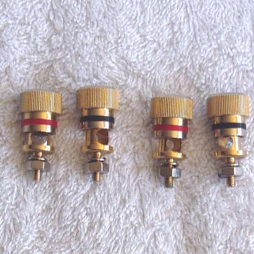 Set of Gold Plated Loudspeaker Connection Posts 