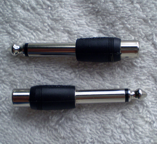 Audio Adapter RADIOSHACK (6.35mm TS Jack Plug ~ RCA Female Socket) USED Clean