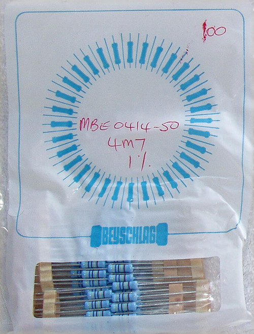 VISHAY BEYSCHLAG 4M7 Ohm 1W 1%  MBE0414-50 Series Metal Film Resistors (NEW Old Stock)